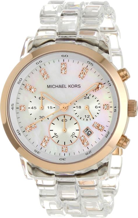 michael kors ladies watch with clear band|michael kors 44mm watch band.